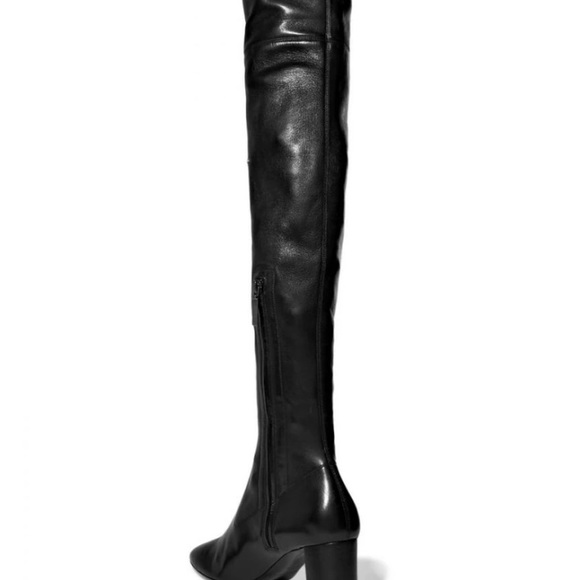 Authentic Saint Laurent Black Thigh High Leather - Picture 4 of 12
